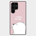 We Bare Bears Pink Glossy Metal Case Cover For Samsung Galaxy S23 Ultra 5G