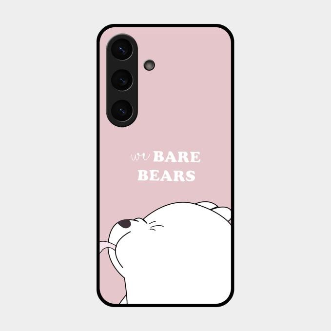 We Bare Bears Pink Glossy Metal Case Cover For Samsung Galaxy S25 5G
