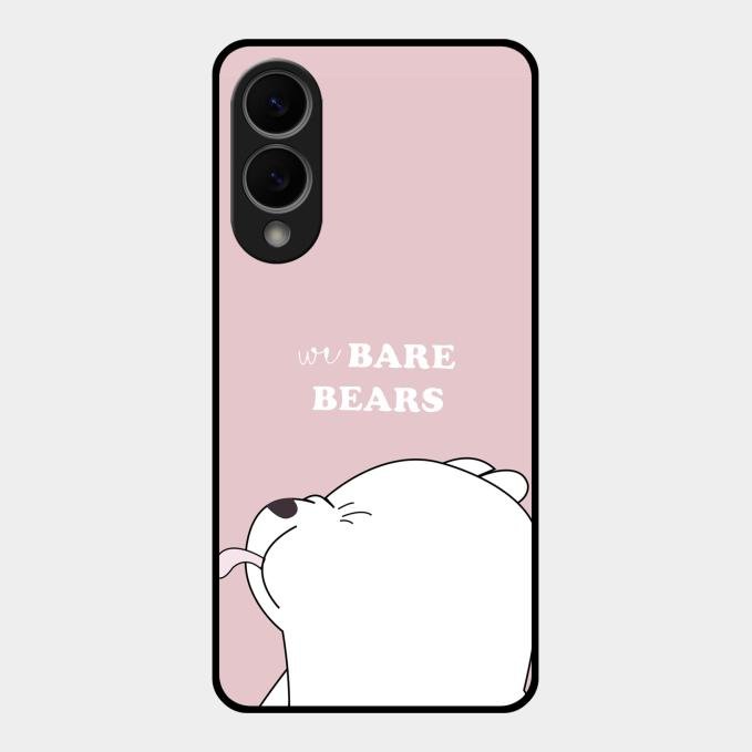 We Bare Bears Pink Glossy Metal Case Cover For Samsung Galaxy S25 Edge 5G