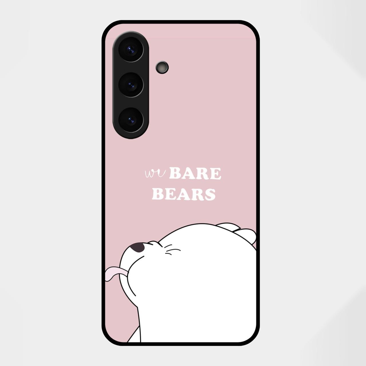 We Bare Bears Pink Glossy Metal Case Cover For Samsung Galaxy S25 FE 5G