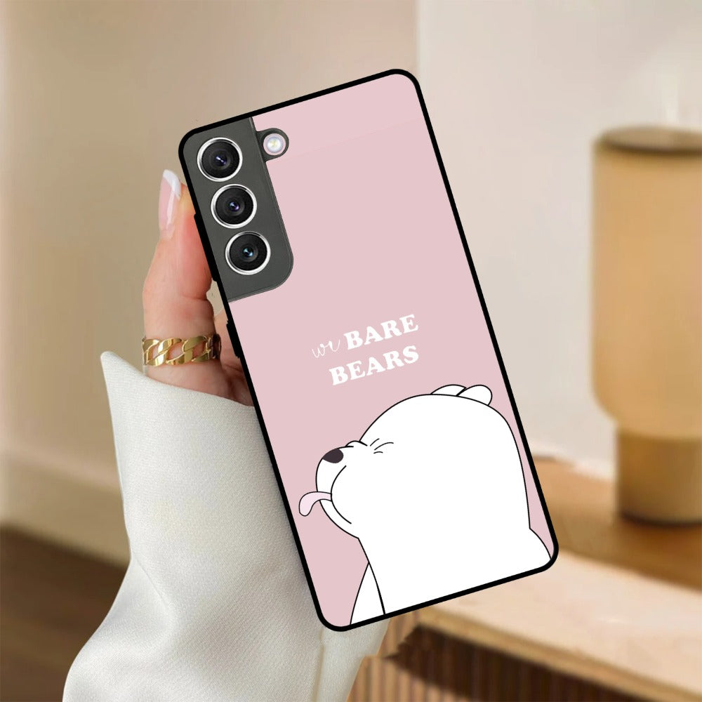 We Bare Bears Pink Glossy Metal Case Cover For Samsung