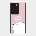 We Bare Bears Pink Glossy Metal Case Cover For Vivo T3 5G