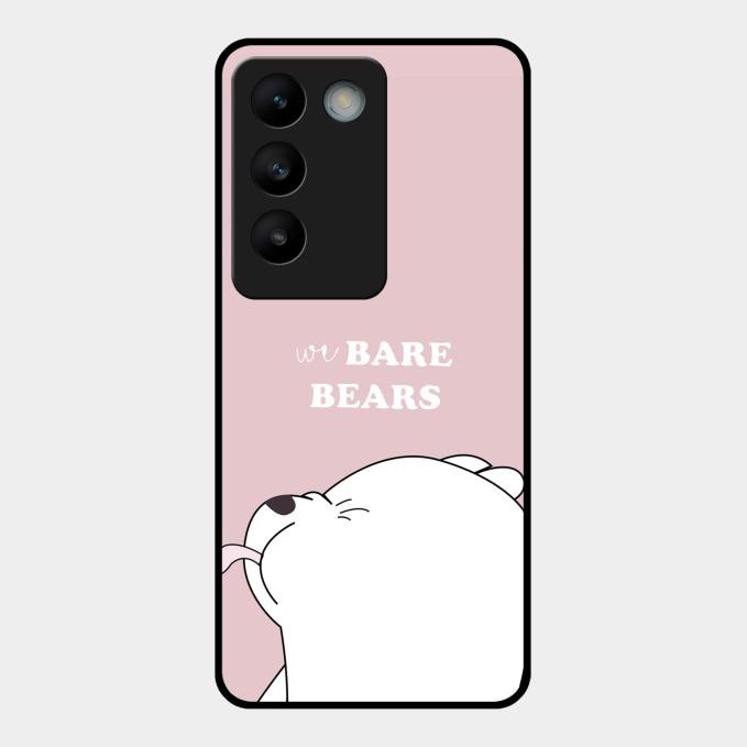 We Bare Bears Pink Glossy Metal Case Cover For Vivo T3 5G