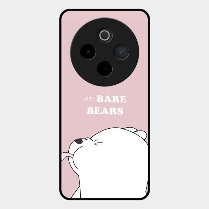 We Bare Bears Pink Glossy Metal Case Cover For Vivo T4 5G