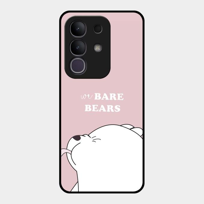 We Bare Bears Pink Glossy Metal Case Cover For Vivo T4X 5G