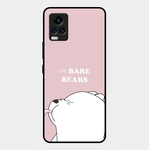 We Bare Bears Pink Glossy Metal Case Cover For Vivo V20 Pro 5G