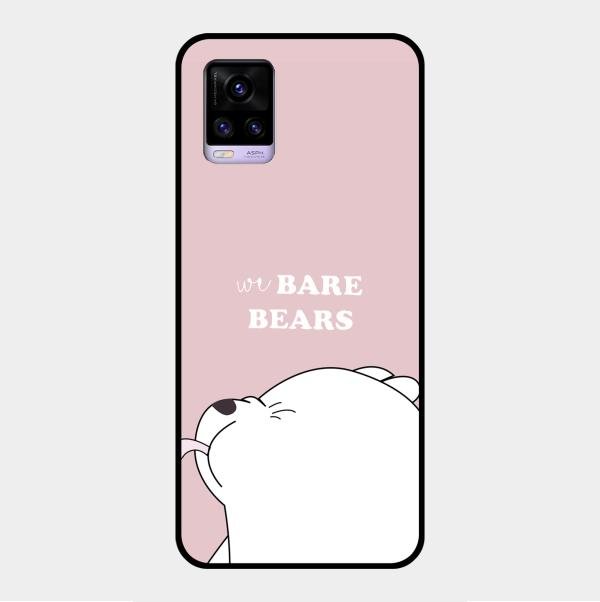 We Bare Bears Pink Glossy Metal Case Cover For Vivo V20