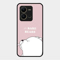 We Bare Bears Pink Glossy Metal Case Cover For Vivo V25 5G