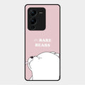 We Bare Bears Pink Glossy Metal Case Cover For Vivo V25 Pro 5G