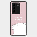 We Bare Bears Pink Glossy Metal Case Cover For Vivo V27 Pro 5G
