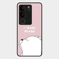 We Bare Bears Pink Glossy Metal Case Cover For Vivo V29 Pro 5G