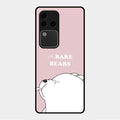 We Bare Bears Pink Glossy Metal Case Cover For Vivo V30 Pro 5G