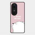 We Bare Bears Pink Glossy Metal Case Cover For Vivo V40 5G