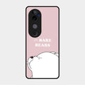 We Bare Bears Pink Glossy Metal Case Cover For Vivo V40 Pro 5G