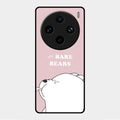 We Bare Bears Pink Glossy Metal Case Cover For Vivo X100 Pro 5G