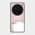We Bare Bears Pink Glossy Metal Case Cover For Vivo X200 Pro 5G