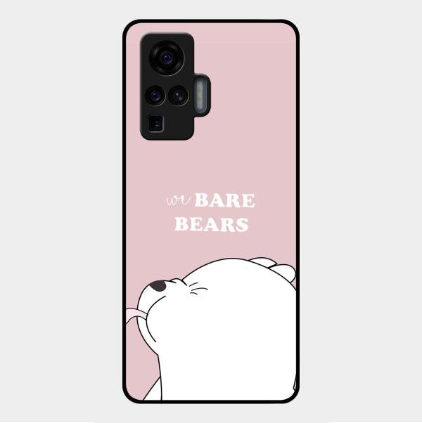 We Bare Bears Pink Glossy Metal Case Cover For Vivo X50 Pro 5G
