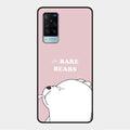 We Bare Bears Pink Glossy Metal Case Cover For Vivo X60 5G