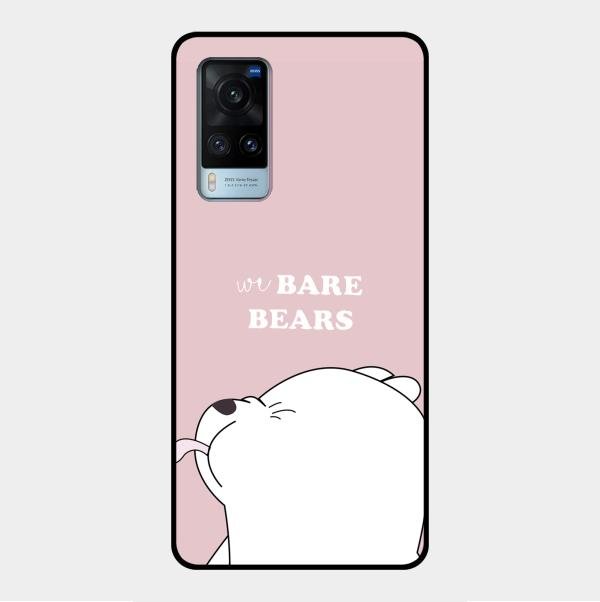 We Bare Bears Pink Glossy Metal Case Cover For Vivo X60 5G