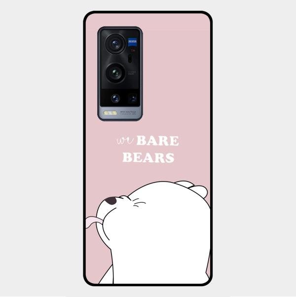 We Bare Bears Pink Glossy Metal Case Cover For Vivo X60 Pro Plus 5G