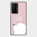 We Bare Bears Pink Glossy Metal Case Cover For Vivo X70 Pro 5G