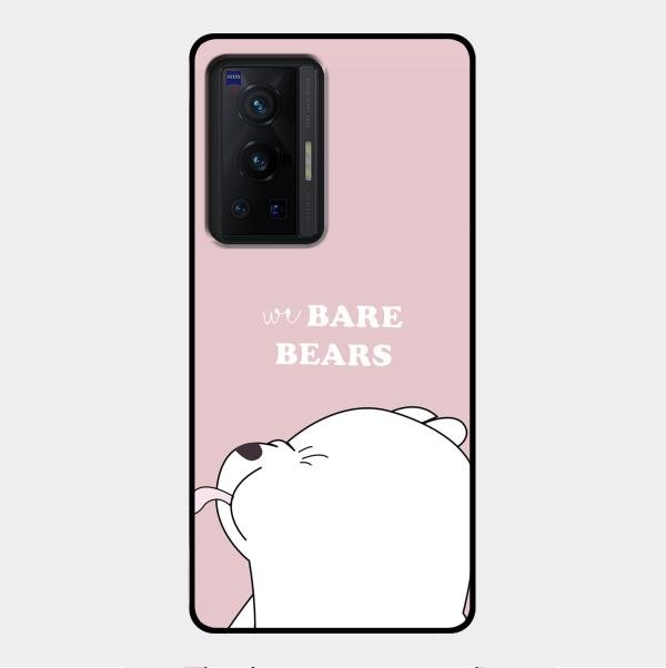 We Bare Bears Pink Glossy Metal Case Cover For Vivo X70 Pro 5G