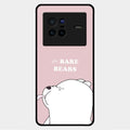 We Bare Bears Pink Glossy Metal Case Cover For Vivo X80 5G