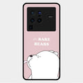 We Bare Bears Pink Glossy Metal Case Cover For Vivo X80 Pro 5G