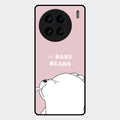 We Bare Bears Pink Glossy Metal Case Cover For Vivo X90 Pro 5G