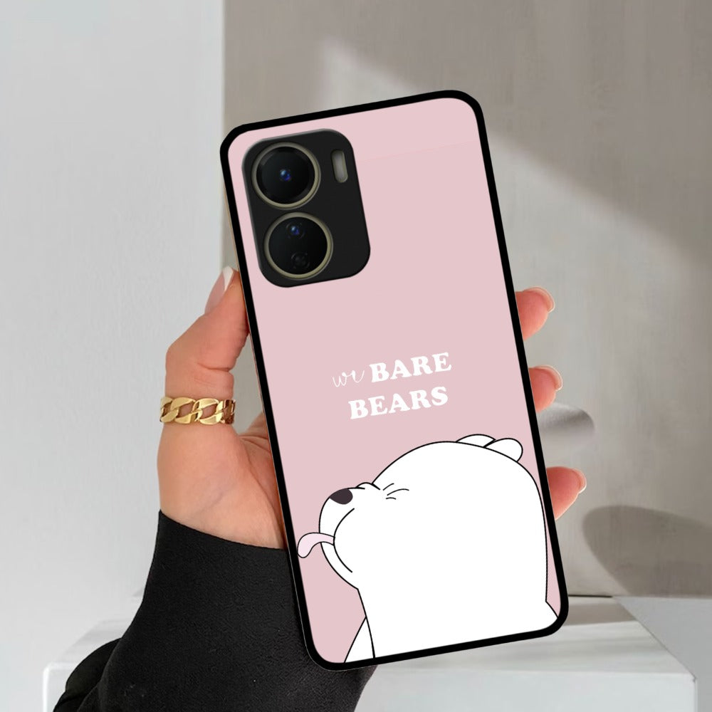 We Bare Bears Pink Glossy Metal Case Cover For Vivo