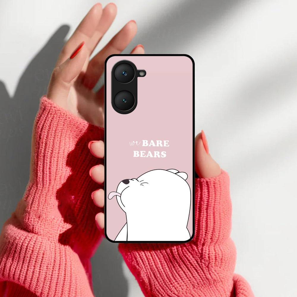 We Bare Bears Pink Glossy Metal Case Cover For Vivo