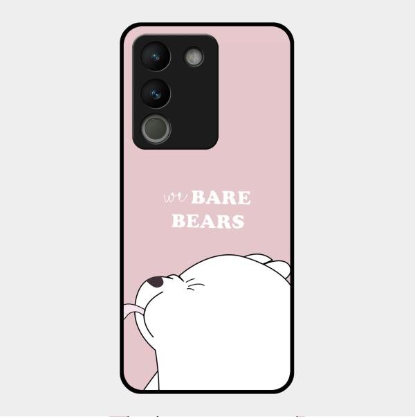 We Bare Bears Pink Glossy Metal Case Cover For Vivo Y200 5G