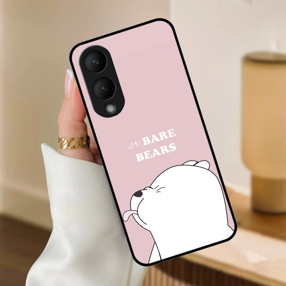 We Bare Bears Pink Glossy Metal Case Cover For Vivo