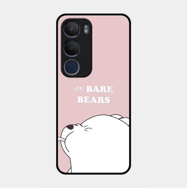 We Bare Bears Pink Glossy Metal Case Cover For Vivo Y29 5G