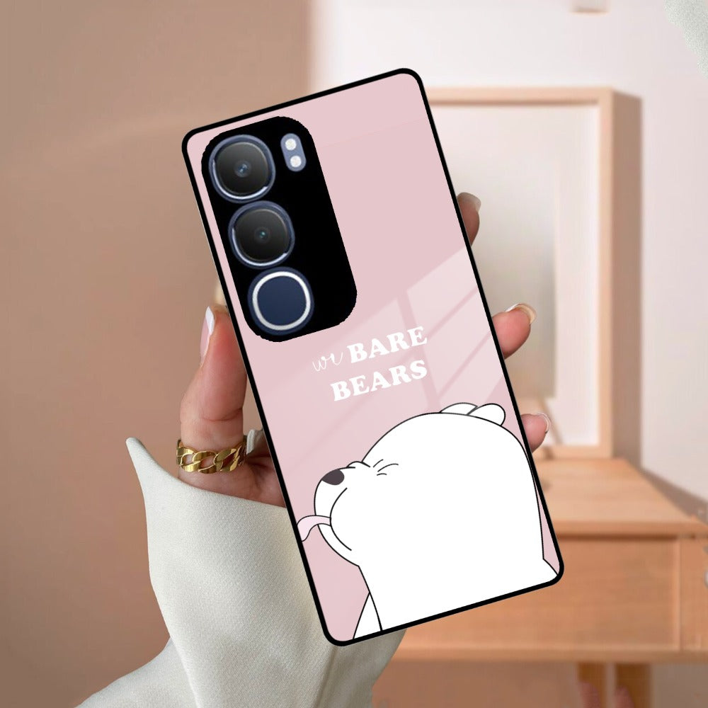We Bare Bears Pink Glossy Metal Case Cover For Vivo