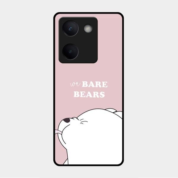 We Bare Bears Pink Glossy Metal Case Cover For Vivo Y300 Plus 5G