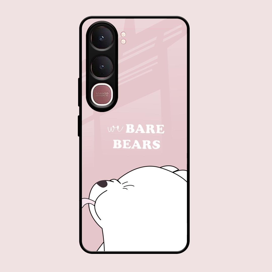 We Bare Bears Pink Glossy Metal Case Cover For Vivo Y31 5G
