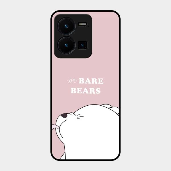 We Bare Bears Pink Glossy Metal Case Cover For Vivo Y35