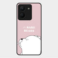 We Bare Bears Pink Glossy Metal Case Cover For Vivo Y36