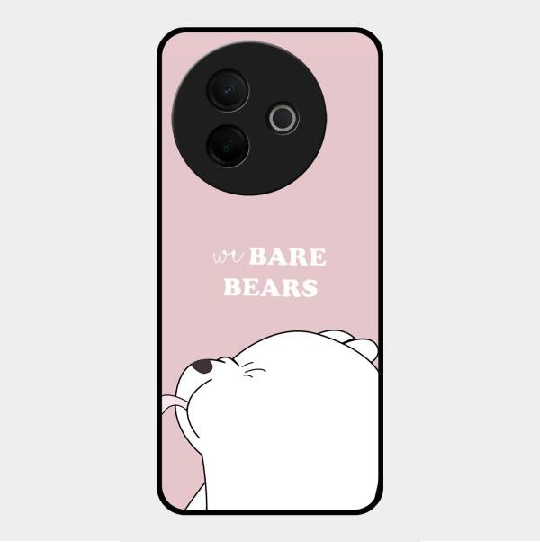 We Bare Bears Pink Glossy Metal Case Cover For Vivo Y39 5G
