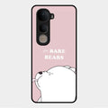 We Bare Bears Pink Glossy Metal Case Cover For Vivo Y400 5G