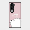 We Bare Bears Pink Glossy Metal Case Cover For Vivo Y400 Pro 5G