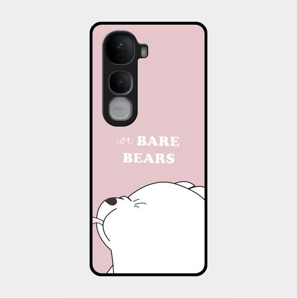 We Bare Bears Pink Glossy Metal Case Cover For Vivo Y400 Pro 5G