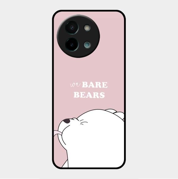 We Bare Bears Pink Glossy Metal Case Cover For Vivo Y58 5G