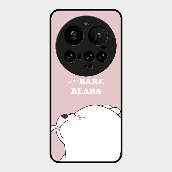 We Bare Bears Pink Glossy Metal Case Cover For Xiaomi 15 Ultra 5G