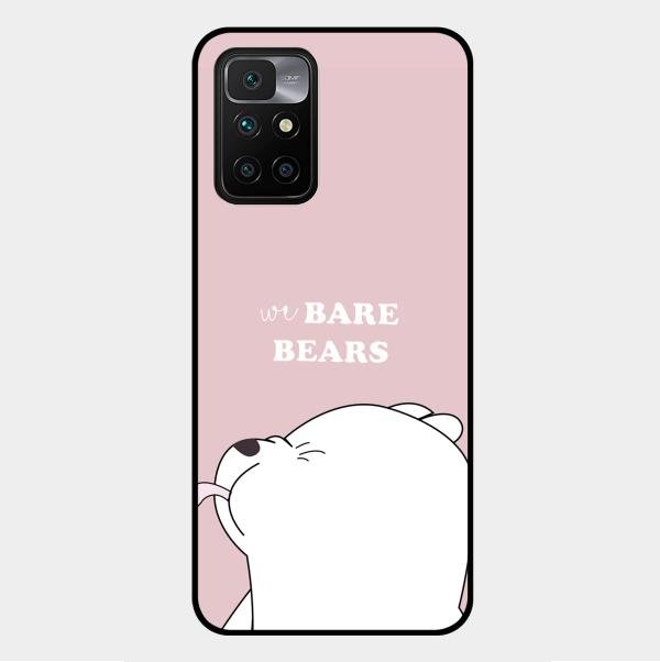 We Bare Bears Pink Glossy Metal Case Cover For Xiaomi Redmi 10 Prime 2022