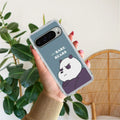 We Bare Bears Transparent Silicon Case Blue For Google Pixel 9 Pro XL
