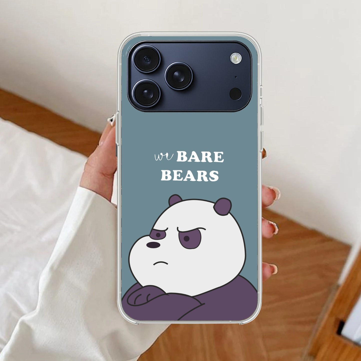 We Bare Bears Transparent Silicon Case Blue For iPhone
