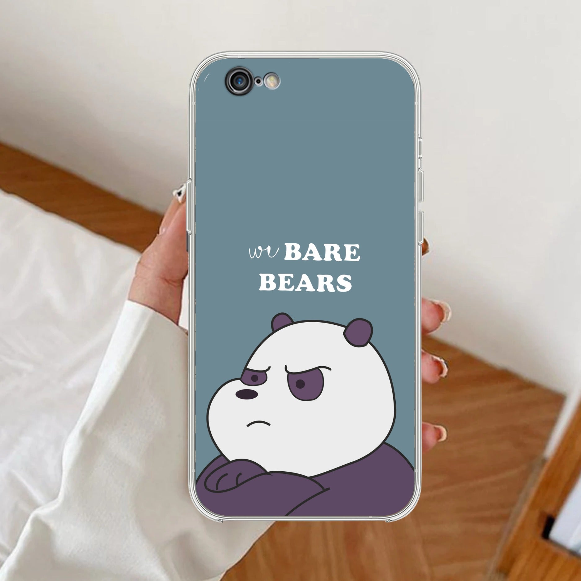 We Bare Bears Transparent Silicon Case Blue For iPhone