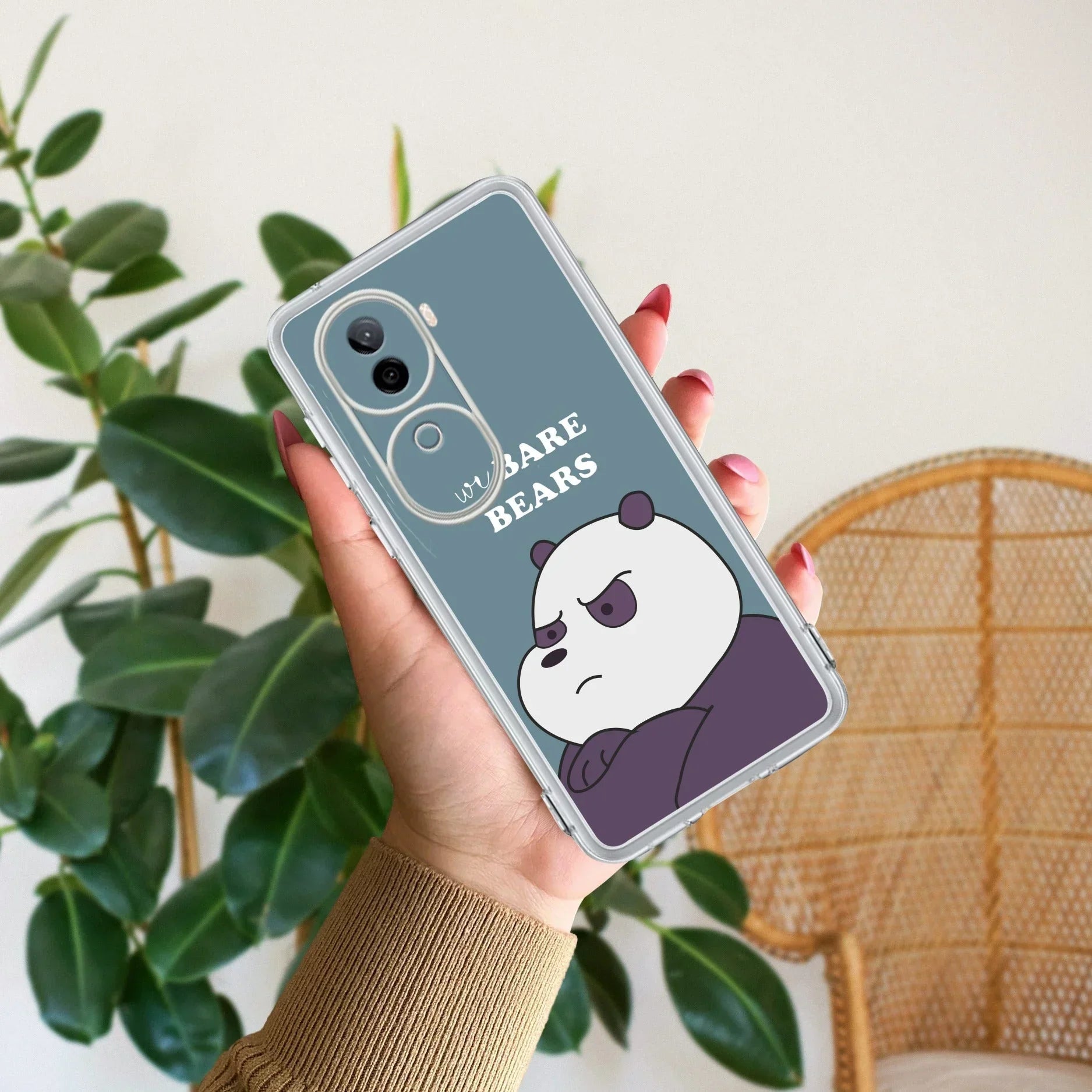 We Bare Bears Transparent Silicon Case Blue For Vivo T3X 5G